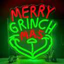 Merry Grinchmas Grinch Neon Sign With Dimmer USB Powered Adjustable Light JL