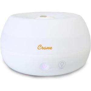 Crane Portable Ultrasonic Travel Humidifier & Aroma Diffuser  0.2 Gallon Cool Mist, No Filter Required, Optional Essential Oil Tray, Whisper-Quiet for Babies, Travel, & Small Rooms (White)