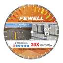 FEWELL 20" Concrete Diamond Saw Blade,Asphalt Diamond Blade Multi-Purpose for Cutting Hard Reinforced Concrete Asphalt Masonry Stone Terrazzo, Laser-Welded Segmented, 1"-20mm Arbor