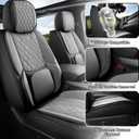 Car Seat Cover Custom Fit for Dodge Ram 1500 2500 3500 2002-2026 Faux Leather Seat Cover Set Compatible with Crew Quad Regular Cab Pickup Truck Cushions (Black & Grey, Full Set, Curved Rear)