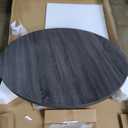 Signature Design by Ashley Centiar Mid Century Round Dining Room Table with Metal Legs, Gray & Black
