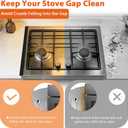 T design Stove Gap Covers 2 Pack, Adjustable 13.8 to 27.5Stove Gap Filler Stainless Steel, Heat Resistant Range Trim Kit, Oven Side Gap FillerEasy to Clean and Maintain