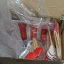 60 Pack Valentine's Heart Shaped Cake Pans  3.4oz Mini Aluminum Foil heart shape Cupcake pan with Lids, Spoons & Valentine Heart Stickers  Disposable Mothers Day Baking Tins Supplies for Gifts, Red