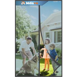 Mesh Screen with Magnetic Closure-Keeps Bugs Out Let Breeze in, Heavy Duty - Pet and Kid Friendly, Works with Front, Sliding Doors (38 x 82 Inch) Gray