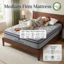 Twin Mattress 10 inch, Memory foam Mattress Medium Firm, Soft Plush Feel | Zero motion transfer & reinforced edge support. CertiPUR-US foam, pressure-relieving zones for spinal alignment. Grey