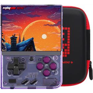 Mini Plus Retro Gaming Console with Portable Case, Handheld Game Console with 3000mAh Battery 3.5'' IPS Screen, Compatible with a Large Variety of Classic Games. Support WiFi & RTC