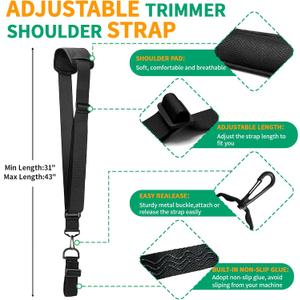 Trimmer Handle for Weedeater, String Trimmer Handle Extension Back Saver Grip for Weed Eater with Shoulder Strap Harness and Gloves, Ergonomic Grip for Lawn Care, Yard Trimming Edging