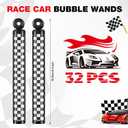 32 Pcs Checkered Bubble Wands Black and White Checkered Bubble Wand Race Car Party Favors for Adult Summer Activity Race Car Birthday Goodie Bag Stuffers Gifts Wedding Supplies, 4.13 Inches