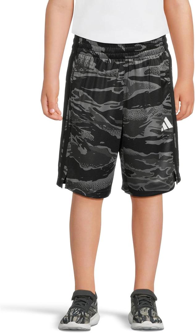 adidas Boys AOP Tiger Camo 3-Stripe Short (Black)