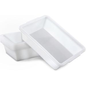Remerry 6 Pack Polypropylene Containment Tray 15 L x 10.8 W x 4 H Rectangular Lab Tray for Sterilizing and Drying Laboratory Supplies, Durable and Temperature Resistant Plastic