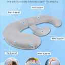 QUEEN ROSE Pregnancy Pillow, E Shaped Body Pillows for Sleeping Support, 60 Inch Maternity Pillow for Pregnant Women with Cooling Silky Cover, Grey