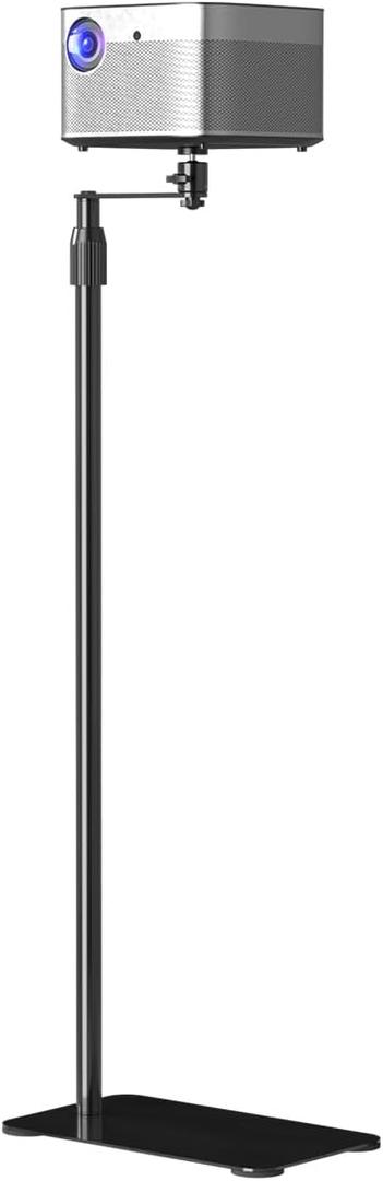 suptek Projector Stand Against Wall Hidden Stand, 360Swivel, Height Adjustable, Mini Projector Mount Bracket, Compatible with Home Office Video Vlog DVR Camera, PR001FP (6.6lbs capacity-46.8", Black)