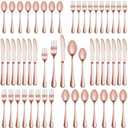 20 Pcs Rose Gold Silverware Set Service for 4, Premium Stainless Steel Flatware Set, Cutlery Utensil Set, Durable Home Kitchen Eating Tableware Set, Include Fork Knife Spoon Set, Dishwasher Safe