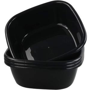 Kekow 4-Pack Small Wash Basin Pan, 8 Quart Black Dish Pan