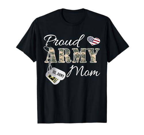 Proud Army Mom Army Graduation Gift Military Mom T-Shirt T-Shirt L