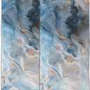 Blue Grey and Gold Marble Hand Towels for Bathroom Set of 2,Abstract Texture Bath Towels Art Decorative Soft Bathroom Towels for Kitchen Guest Gym Spa 14x28in,Blue Grey and Gold Marble