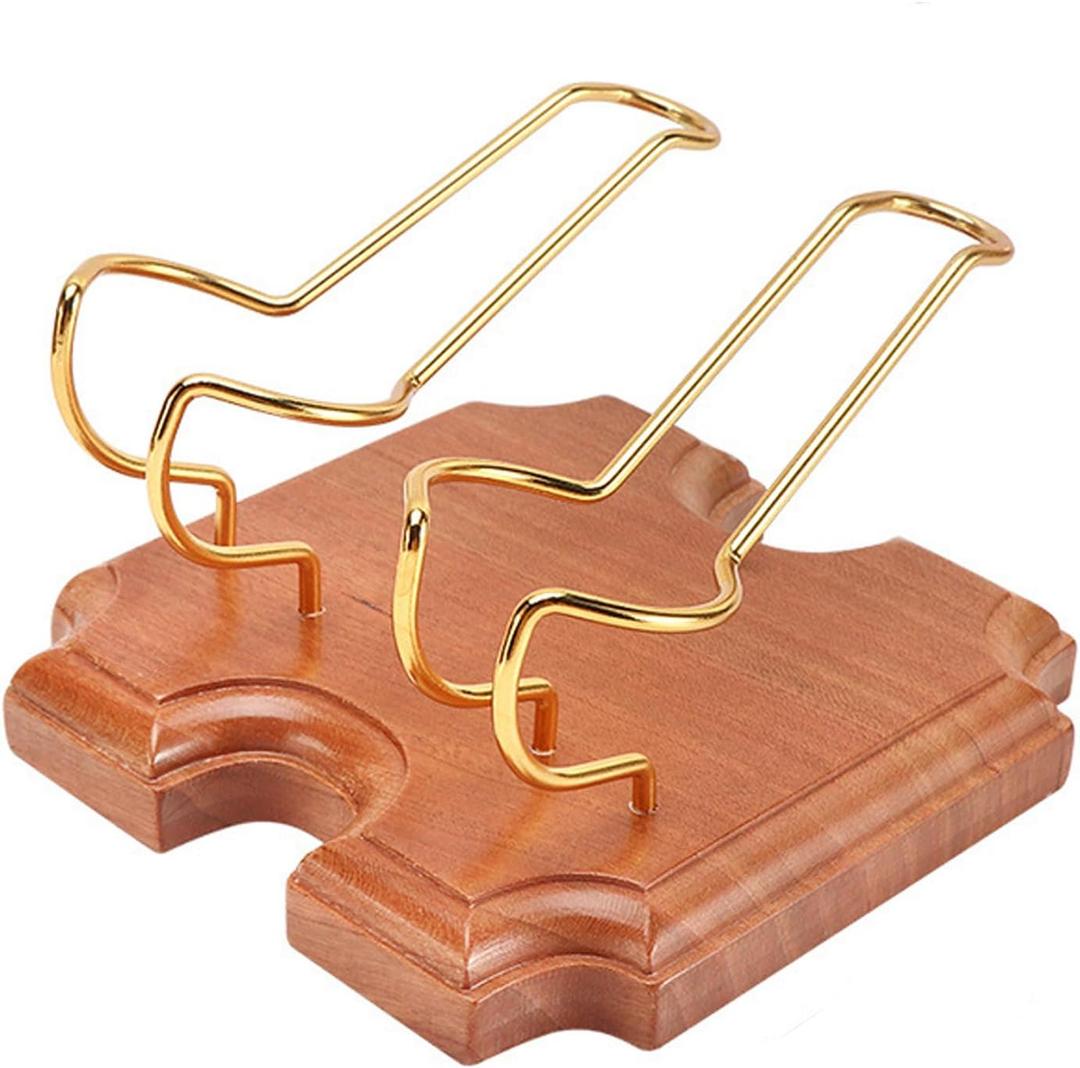 Wooden Pipe Stand Holder, Pipe Stand Display with 1 Metal Slots, Family Home Pipe Accessories