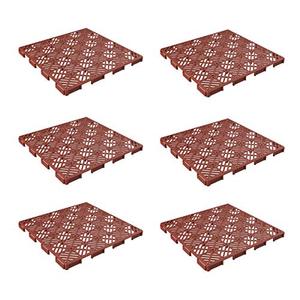 Deck Tiles - 6-Pack Pavers - Polypropylene Interlocking Patio Tiles - Outdoor Flooring for Patio, Porch, Garage, or Pool Deck by Pure Garden (Terracotta)