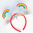 3 x Gay Pride Rainbow Hairband Sparkle Tassel Head Bopper Hair Decorations Colorful Hoop for Women Girls Kids Pride Parades Festival Headdress Accessories 1PCS