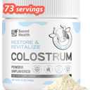 Colostrum Supplement Powder for Humans - Organic Bovine Colostrum Supplement for Gut Health, Hair Growth, Beauty, and Immune Support - Unflavored (73 Servings) BB:  05/15/2028