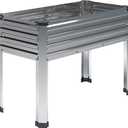Galvanized Raised Garden Bed with Legs,481830in Elevated Planter Box for Backyard,Outdoor Garden, Patio, Balcony, 300lb Capacity,Sliver (Sliver(1PCS))
