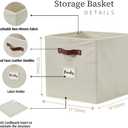 DECOMOMO Storage Cubes, 13x13x13 Storage Cube Bins with Labels, Fabric Organizer Bins (13" / 6pcs, Beige)
