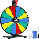Prize Wheel 12 Inch 14 Slots Spinner Tabletop or Wall Mount Fortune Spin with Dry Erase Marker and Eraser for Engaging Home Parties, Trade Show, Carnival Events (12'' 14Slots)