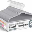 HOUSE DAY 13.5 Inch Kids Hangers 50 Pack - Premium ABS Plastic Clothes Hangers for Kids, Children, Preteens - Space Saving Thin Profile, Strong & Durable Hangers with 360 Swivel Hook - Gray