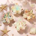2 x 4 PCS Flower Hair Clips for Women Medium Floral Claw Clips