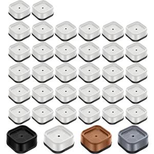 shouwuhho 32 Pack Furniture Risers Adjustable Bed Risers Heavy Duty Lifts Height 1", Square Stackable Bed Risers 1, 2 or 3 Inch for Desk Leg Table Couch Sofa Chair Bed Frame Legs Dorm, White