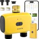 WiFi Sprinkler Timer 2 Zone, Smart Water Timer for Garden with App Remote Control for Travel, Brass Inlet Smart Irrigation System for Outdoor Hose, Patios, Lawns, Flower Bed & Yard Care