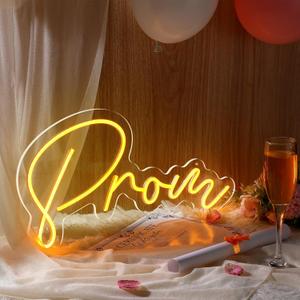 LED Prom Sign 20.08 x 10.43 Inches Acrylic Prom Light up Sign Graduation Party Decoration Neon Graduation Grad Prom Sign Letter Backdrop