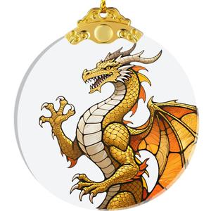 2 x Dragons Christmas Ornaments, Fourth Wing Merch, Wing Dragon Gifts Bookish Decor, 2.75" Glass Fantasy Dragon Ornament for Christmas Tree, Bookshelf & Fantasy Room Decor