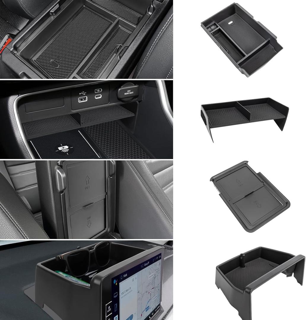 4PCS Center Console Organizer Compatible with 2023 2024 2025 2026 Honda CRV EX-L/Sport-L Hybrid Dashboard Tray and Armrest Storage Box Armrest Hidden Tray Interior Accessories