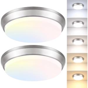 13 Inch Dimmable LED Ceiling Light Fixture, 4000 Lumens Super Bright 36W Flush Mount Ceiling Light, 2700K/3000K/4000K/5000K/6500K Adjustable Modern Ceiling Lamps for Bedroom Kitchen Bathroom, 2 Packs