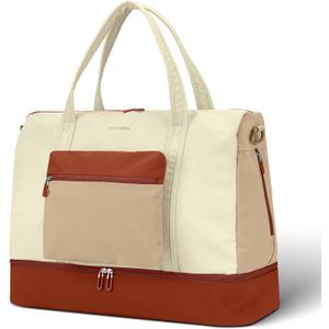 Women's Weekender bag Travel Duffel Bag with Shoe Compartment 21-inch Airline-Approved Carry-On, 2-Piece Overnight Bag Set Personal Item Luggage