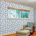Boho Blue Leaf Wallpaper Peel and Stick Farmhouse Elegant Floral Wallpaper Self Adhesive Leaf Contact Paper for Shelf Cabinets Botanical Foliage Wall Paper for Living Room Bedroom 12"x118"
