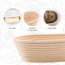 DOYOLLA Bread Proofing Baskets Set of 2 10 inch Oval Shaped Dough Proofing Bowls w/Liners Perfect for Professional & Home Sourdough Bread Baking