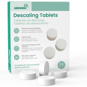 GROWNSY Descaling Tablets Descaler, 24 Descaling Tablets Compatible with Momcozy, Baby Brezza Bottle Washer, Effective for Bottle Washer, Warmer, Sterilizer, Formula Maker