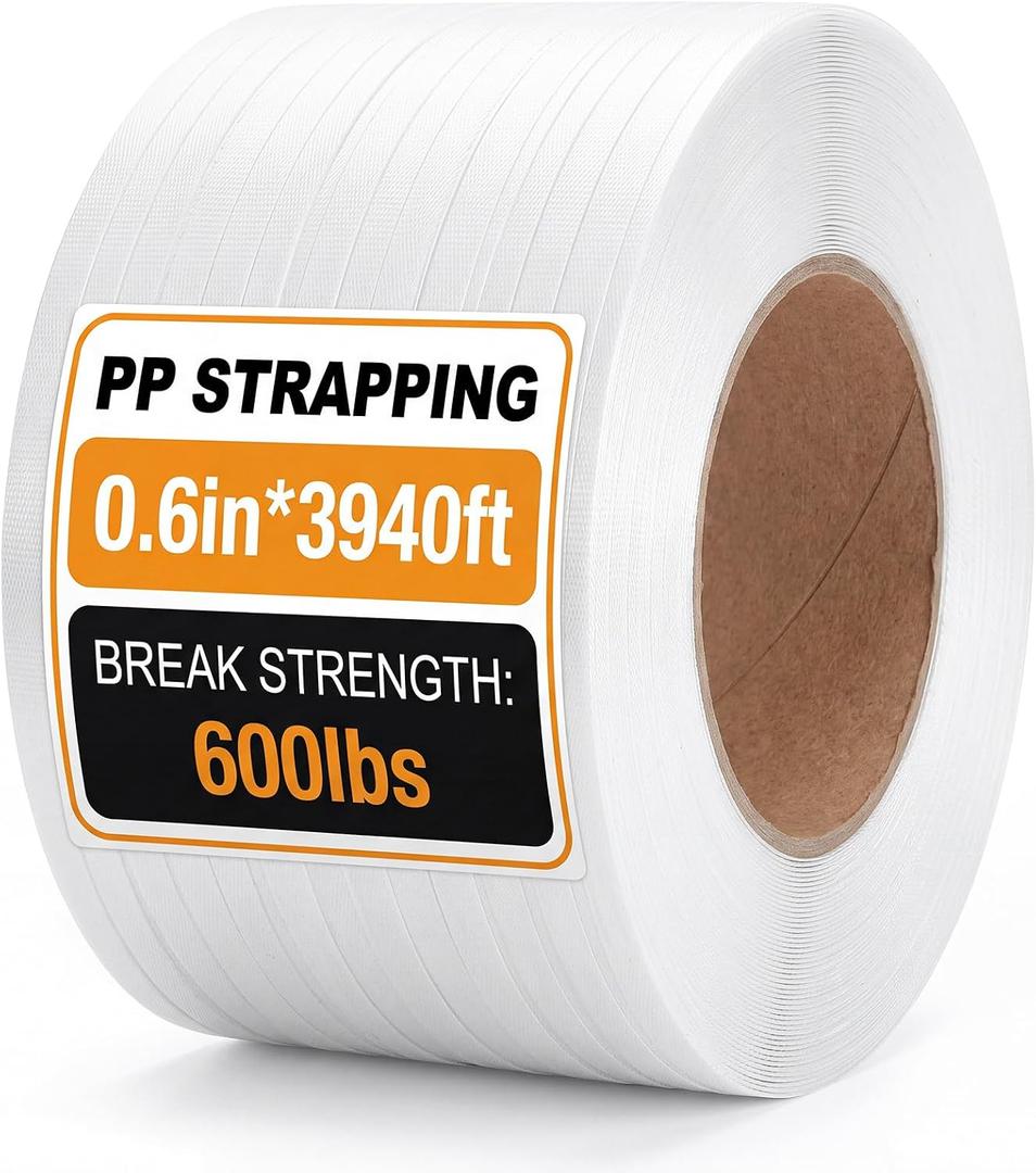 Amylove 1/2 in Strapping, 600 Lbs Heavy Duty Polypropylene Strapping Roll