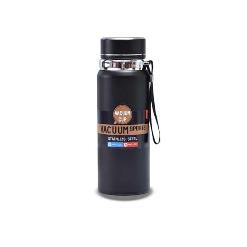 SipSavor, Stainless Steel Water Bottle, Double Walled & Vacuum Insulated,1000ml with temp display, keep drinks Cold/Hot for18 hrs Leakproof & Rust proof, Reusable ideal for Gym Office & School (Black)