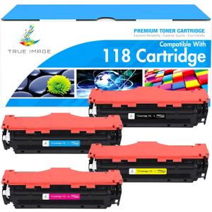 118 Toner Cartridges Compatible Replacement for Canon 118 CRG118 CRG-118 Toner for Canon Imageclass MF8580Cdw MF726Cdw MF8380Cdw MF8350Cdn LBP7660Cdn MF8350 MF8580 Printer Ink (B/C/Y/M, 4-Pack)