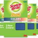 Scotch-Brite Dobie Colors Cleaning Pads, Ideal for Dishwashing, Kitchen, Bathroom and More, Scours Without Scratching, 24 Pads (3 Count (Pack of 8))