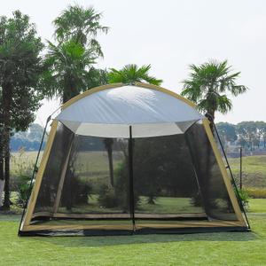 GREGIN Screen House Room 11x11 Ft Mesh Net Tent Canopy Shelter Gazebo, Easy Setup & Waterproof & Sunshade, Suitable for Camping Trip, Backyard, Beach, Picnic