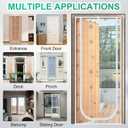 Reinforced Cat Screen Door, Fits Door Size 32" x 80", Pets Proof Screen Door with Zipper Closure, Durable Cat Resistant Screen Door Mesh for Living Room, Bedroom, White, 35'' W x 83'' H