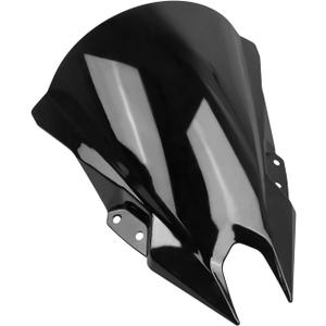 Motorcycle 18.4" Windscreen Windshield Replacement for Kawasaki Ninja500 Ninja 500 SE 2024 2025 2026 PC Windscreen Double Bubble (Black)
