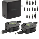 ReTrak 67 W Retractable Universal USB-C Laptop Charger with 14 Adapter Tips (ETCHGNBC65U) 6.6 FT