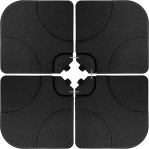 Simple Deluxe 4pcs Cantilever Offset Patio Market Stand with U Locking Shape Weights Water, Umbrella Square Base (176lbs, Black-Cross)