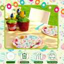 Amyhill 160 Pcs 40 Guest Happy Easter Party Supplies Easter Paper Plates and Napkins Forks Disposable Easter Dinnerware for Spring Picnic Bunny Party, 40 Easter Plates, 80 Napkins, 40 Forks(Egg)