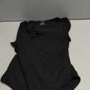 Avidlove Women Puff Long Sleeve Bodysuit Mesh Square Neck Thong Sexy Body Suits Double Lined Leotards (XX-Large, Black)